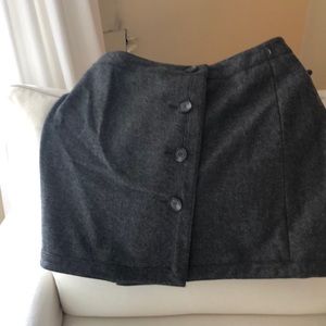 Button up grey wool skirt